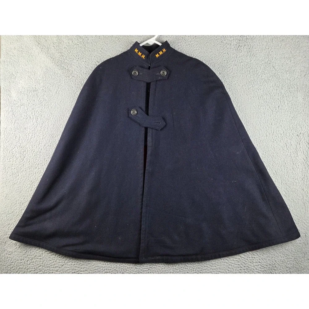 Vintage‎ Mid-Century Altro Work Shops Nursing Cape - Navy & Red Wool